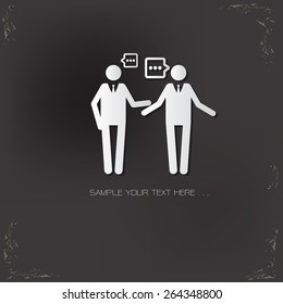 Chat, human resource design on old background,vector