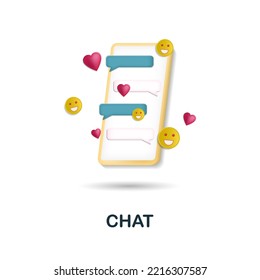 Chat icon. 3d illustration from discussion collection. Creative Chat 3d icon for web design, templates, infographics and more