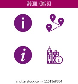 chat icon. 4 chat set with distance and info vector icons for web and mobile app