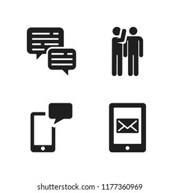 chat icon. 4 chat vector icons set. sms, gossip and dialog icons for web and design about chat theme