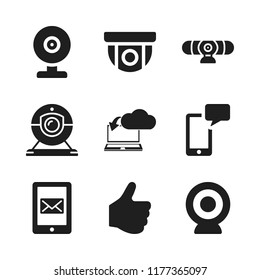 chat icon. 9 chat vector icons set. like, download from the cloud and webcam icons for web and design about chat theme
