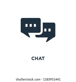 Chat icon. Black filled vector illustration. Chat symbol on white background. Can be used in web and mobile.