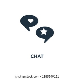 Chat icon. Black filled vector illustration. Chat symbol on white background. Can be used in web and mobile.