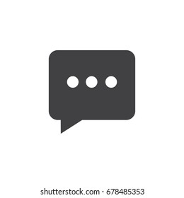Chat icon in black on a white background. Vector illustration