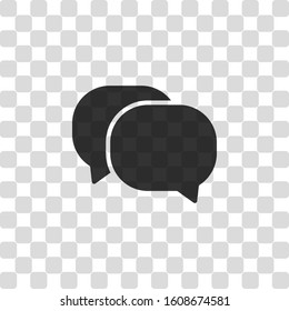 chat icon. Black symbol on transparency grid