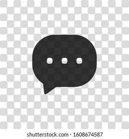chat icon. Black symbol on transparency grid
