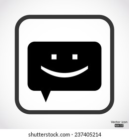 chat icon - black vector illustration