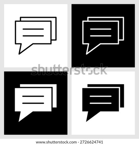 Chat Icon with Black and White Background