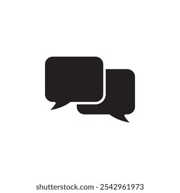 Chat Icon black and white vector sign