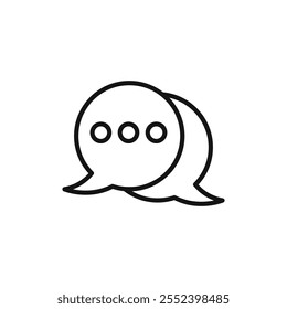 Chat icon black and white vector outline sign