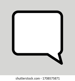 chat icon. blank white speech bubble isolated on grey background. vector illustration