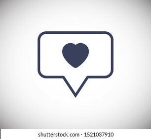 Chat icon. Bubble with heart , speech icon. talk icon vector illustration EPS10. Communication concept. love