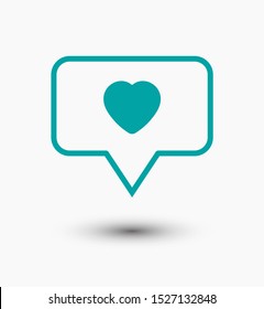 Chat icon. Bubble with heart , speech icon. talk icon vector illustration EPS10. Communication concept. love