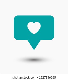 Chat icon. Bubble with heart , speech icon. talk icon vector illustration EPS10. Communication concept. love