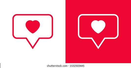 Chat icon. Bubble with heart , speech icon. talk icon vector illustration EPS10. Communication concept. love