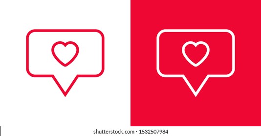 Chat icon. Bubble with heart , speech icon. talk icon vector illustration EPS10. Communication concept. love