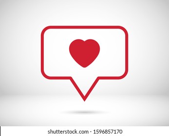 Chat icon. Bubble with heart , speech icon. talk icon vector illustration EPS10. Communication concept. love