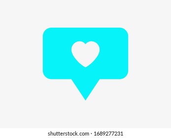 Chatsymbol. Blase mit Herz, Sprachsymbol. Talk Icon Vektorillustration Illustration EPS10.Kommunikationskonzept. Liebe
