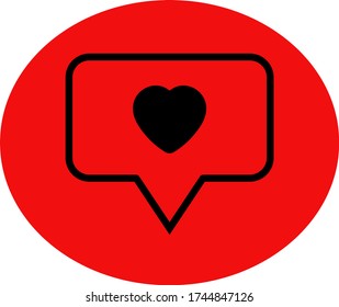 Chatsymbol Blase mit Herz, Sprachsymbol Talk Icon Vektor Abbildung EPS10. Kommunikationskonzept. Liebe