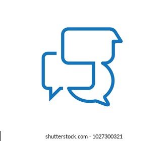Chat icon and chat bubble for live chat and online communication designs
