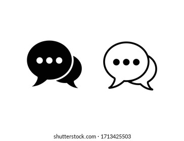 chat icon, bubble icon, chat sign and symbol vector