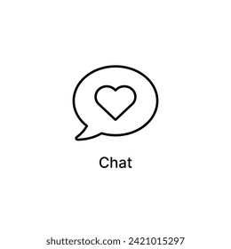 Chat icon, bubble, speech bubble, heart