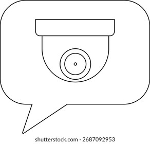 icono de chat e icono de CCTV con fondo blanco. con líneas negras