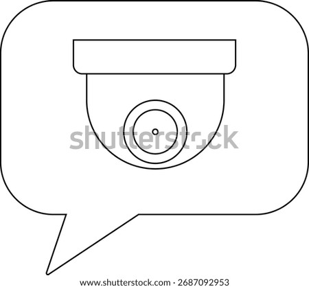 chat icon and CCTV icon with white background.with black lines