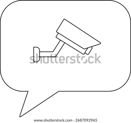 chat icon and CCTV icon with white background.with black lines
