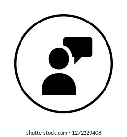 Chat icon in circle. Vector Illustration