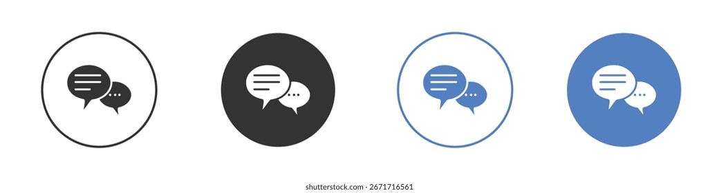 Colección de icono de chat para App en colores negro y azul