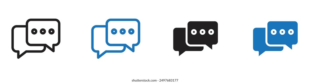 Chat-Symbol Kollektion auf schwarz-weißem Hintergrund