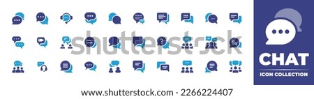 Chat icon collection. Duotone color. Vector illustration. Containing, live, messages, chatting, bubble chat, chat box, video chat, bubble, help, group, group, team. ストックフォト © 