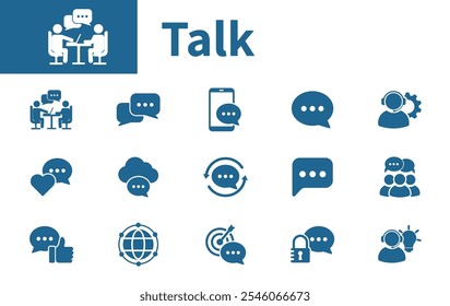 Chat icon. Collection of solid vector icons themed about conversation, messaging, discussion, chat, customer support, online communication.