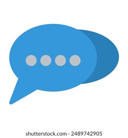 chat icon color or logo illustration flat color blue style