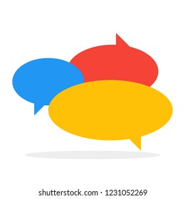 Chat icon color speech bubbles in conversation. Vector illustration.
