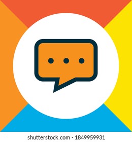 Chat-Symbol mit farbigem Zeilensymbol. Unterschiedliche Unterhaltungsangebote in Premiumqualität im trendigen Stil.
