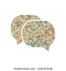 chat icon. Colored mosaic with polygons