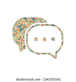chat icon. Colored mosaic with polygons