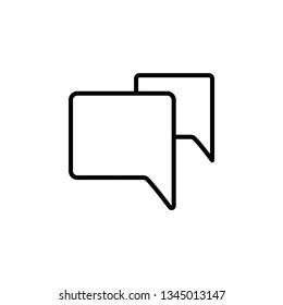 Chat icon. Comment icon. Speech bubble icon. Outline icon on white backgrounds. Flat design style.