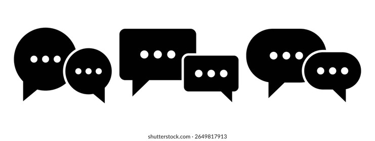 Ícone de bate-papo. Símbolo de comentário definido. Converse, mensagem, mensagem, sms, bate-papo, bate-papo, ícone de conversa ilustração vetorial. 