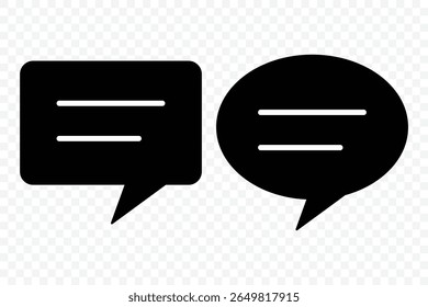 Icono de chat. Conjunto de símbolos de comentario. Chat, mensaje, mensaje, sms, chat, chat, Ilustración vectorial de íconos de conversación. 