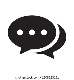Chat icon, comments icon, speech bubbles icon vector flat design