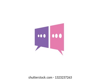 Chat Icon for a communication company, message symbol logo design