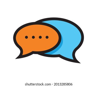 Chat-Symbol für eine Kommunikationsvektorfirma und Meldungssymbol für Logo-Design-Illustration auf weißem Hintergrund