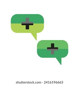 Chat icon. Conversation, communications symbol. Add icon. Speech bubble sign. Vector illustration. EPS 10.