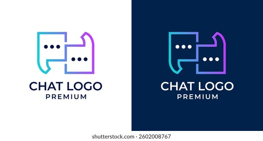 Chat icon, conversation logo design vector. Chat talk logo, quote mark icon, type illustration. Communication, dialogue, discussion, business. Vector illustration.