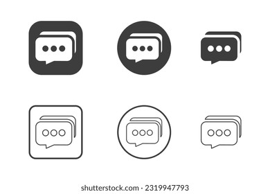 Chat icon design 6 variations. Isolated on white background.