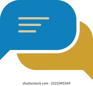 Chat Icon Design in blue and yellow color
