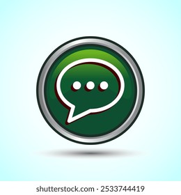 Design-Illustration für Chat-Symbole, Symbol für Nachrichtenzeichen für Apps und Websites, Design mit runden grünen Farbschaltflächen